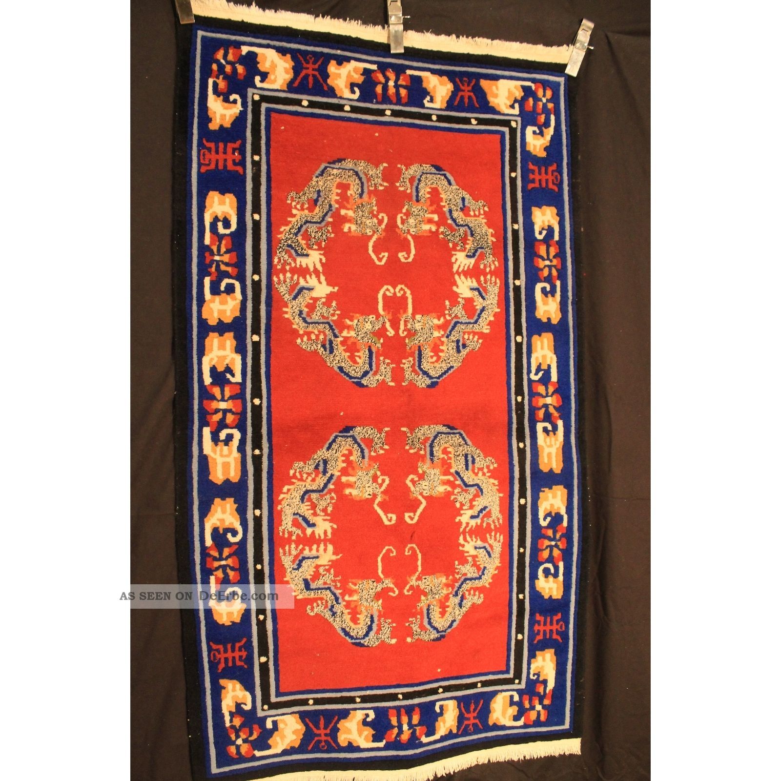 Schöner Handgeknüpfter Orient Teppich Drachen China Art Schöner Handgeknüpfter Orient Teppich Drachen China Art