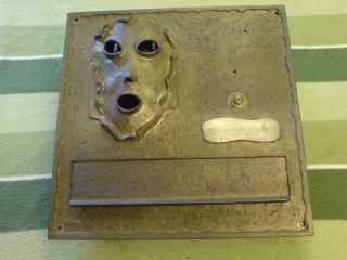 Briekasten Maske Komplett Bronze Für Einbau Altes Designerstück 60er Jahre Bild