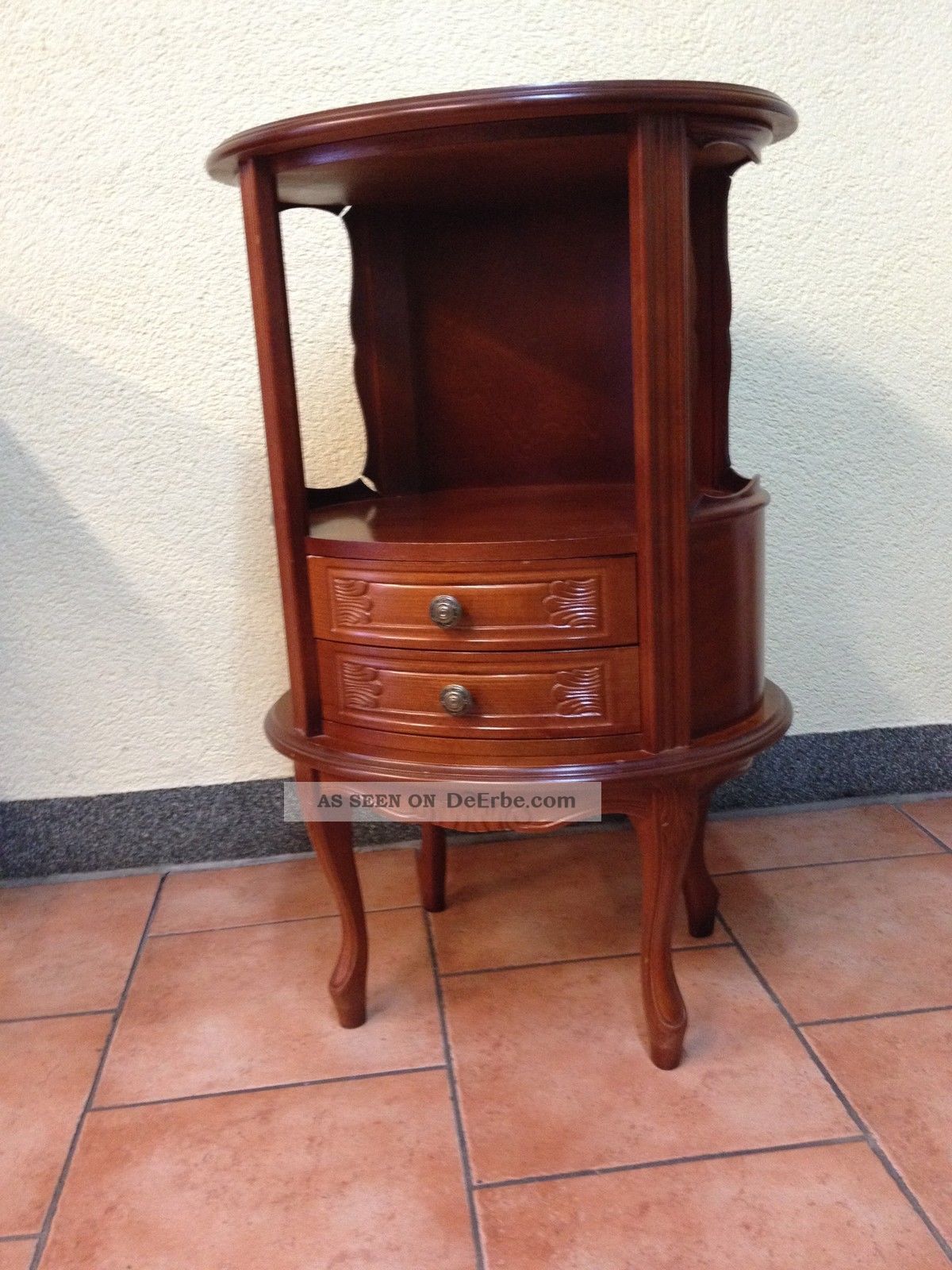 Beistelltisch tisch antik alt verziert oval holz chippendale ...