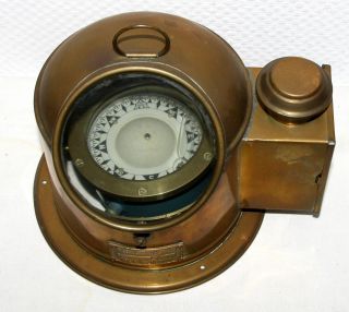 British Lifeboat Compass 1951 Brass Messing & Petroleum - Lampe 6173 Bild