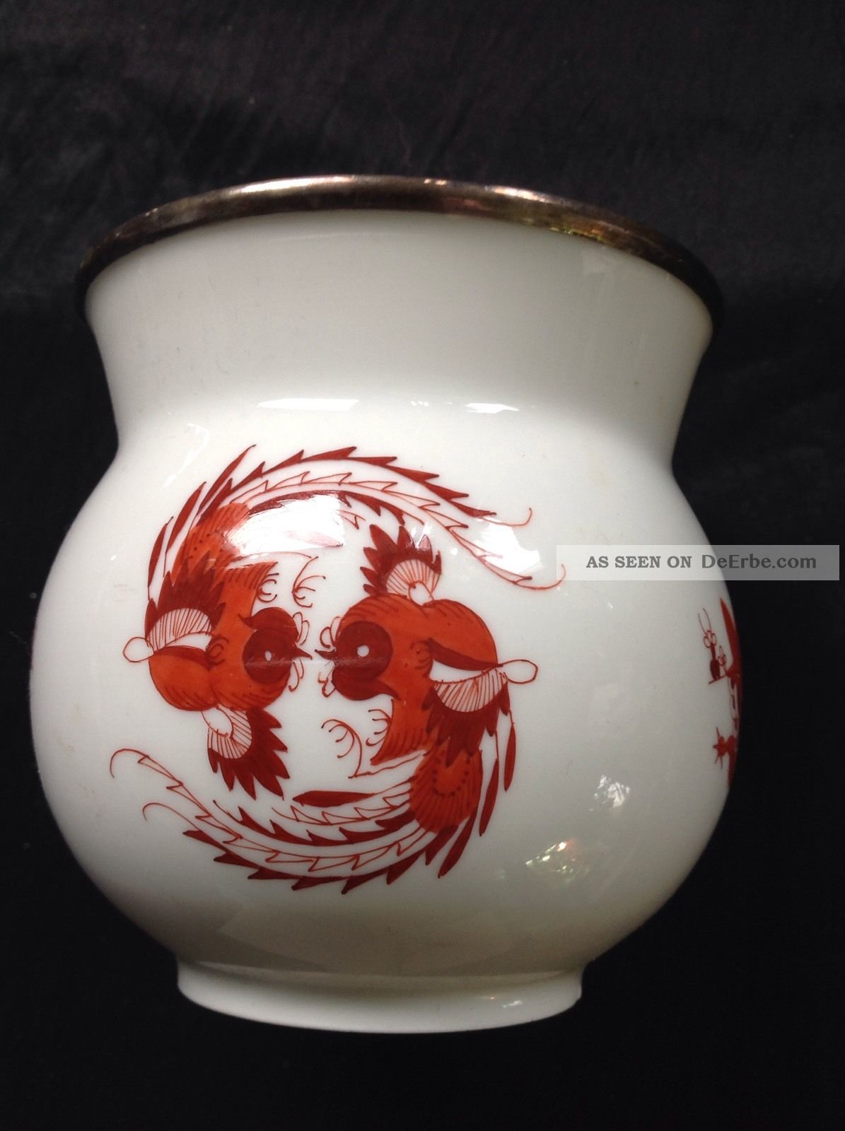Meißner Porzellan - Vase Mit Silberrand Meissen Bild