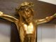 Altes Holzkreuz Kreuz Kruzifix Mit Messing Jesus Skulpturen & Kruzifixe Bild 5