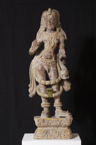 Indische Götterstatue Des Androgynen Doppelgeschlechtlichen Prajapati Bild