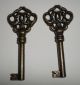 2 Alte Möbelschlüssel Schrankschlüssel Vitrinen - Schrank Kommoden Möbel Schlüssel Original, vor 1960 gefertigt Bild 5