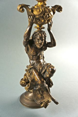 Imposante Bronzefigur: Der Teufel Mit Pferdefuß,  Als Kerzenständer.  H.  33,  5 Cm. Bild