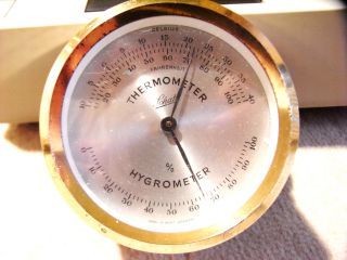 Schatz Thermo/ Hygrometer,  Schwere Messingausführung,  Federnd Gelagert Bild