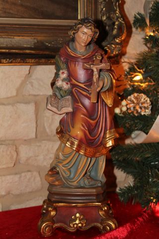 Sakrale Holzfigur Heiliger Aloisius 36cm Heiligenfigur Grödnertal Südtirol Bild