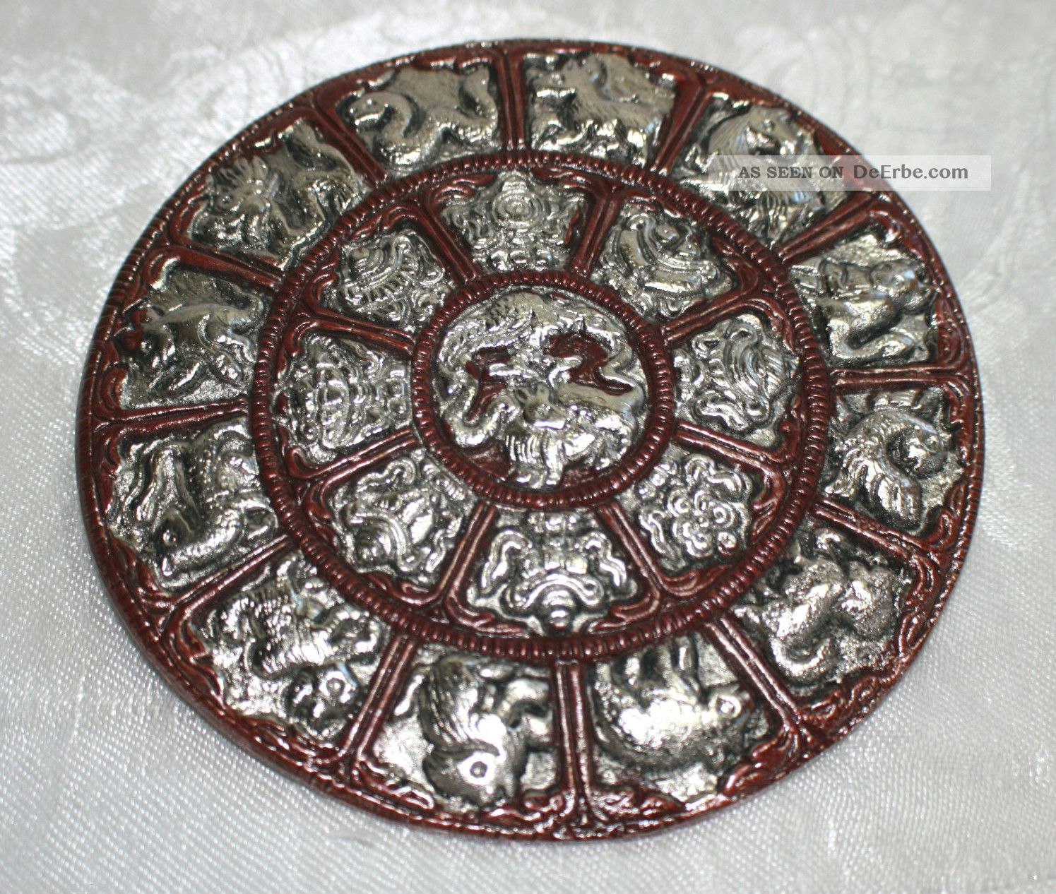 Tibetischer Kalender Mandala Kreis Metall Amulett Gr.  M Buddha Tibet Indien Nepal Entstehungszeit nach 1945 Bild