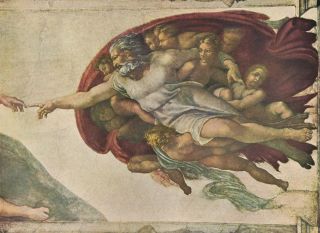 Michelangelo (1475 - 1564) Die Erschaffung Adams Bild