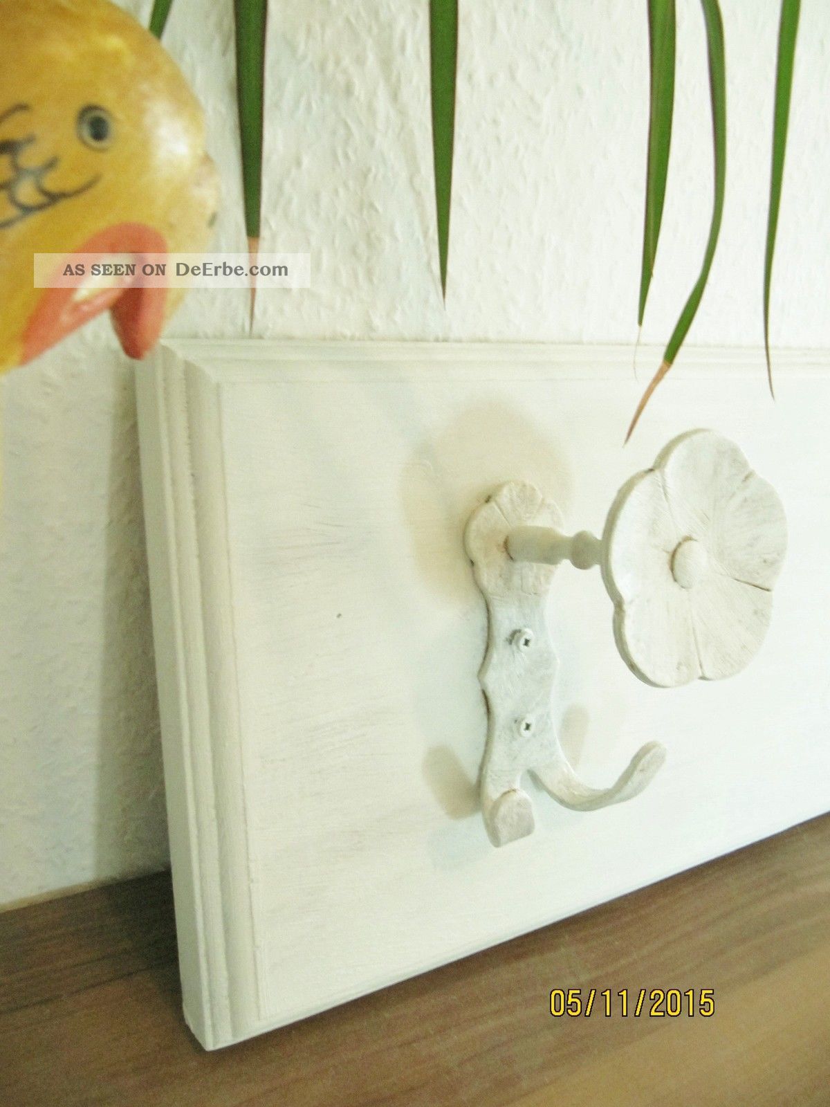 Shabby vintage garderobe hackenleiste handtuchhalter 59cm/l holz ... Handtuchständer holz
