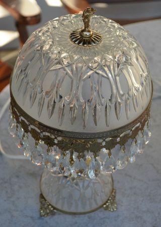 Tischlampe Aus Glas Mit Kristall Lüster Barock Bild