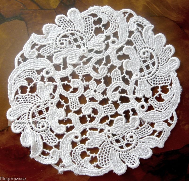 Plauener Spitze Spitzendeckchen Stickerei Klöppelspitze,  Reine Handarbeit Nr.  79 Textilien & Weißwäsche Bild