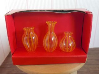Glasvasenset gelb Bodo Hennig Puppenmöbel 7274-1:10 3 Vasen aus Glas 