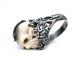 Totenkopf Schädel Ring Silber 925 & Bein Viktorianische Design Memento Mori Deth Ringe Bild 2