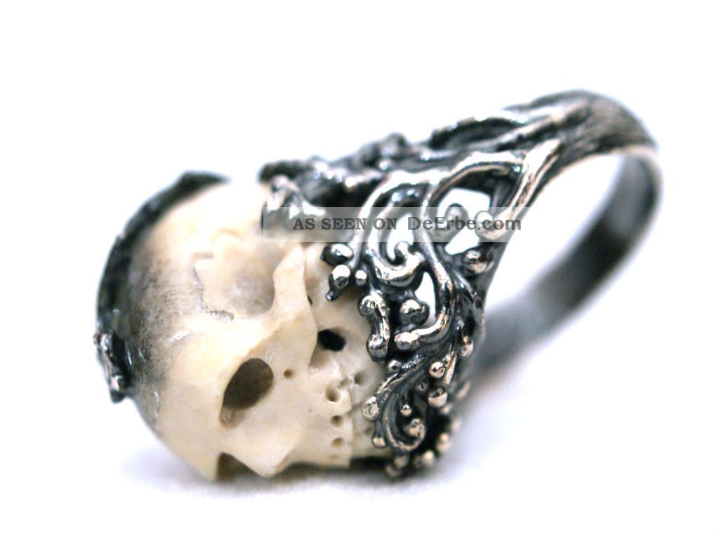 ONEFINITY Memento Mori Ring - 925 Sterlingsilber Totenkopf Ring Schmuck
