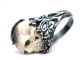 Totenkopf Schädel Ring Silber 925 & Bein Viktorianische Design Memento Mori Deth Ringe Bild 4