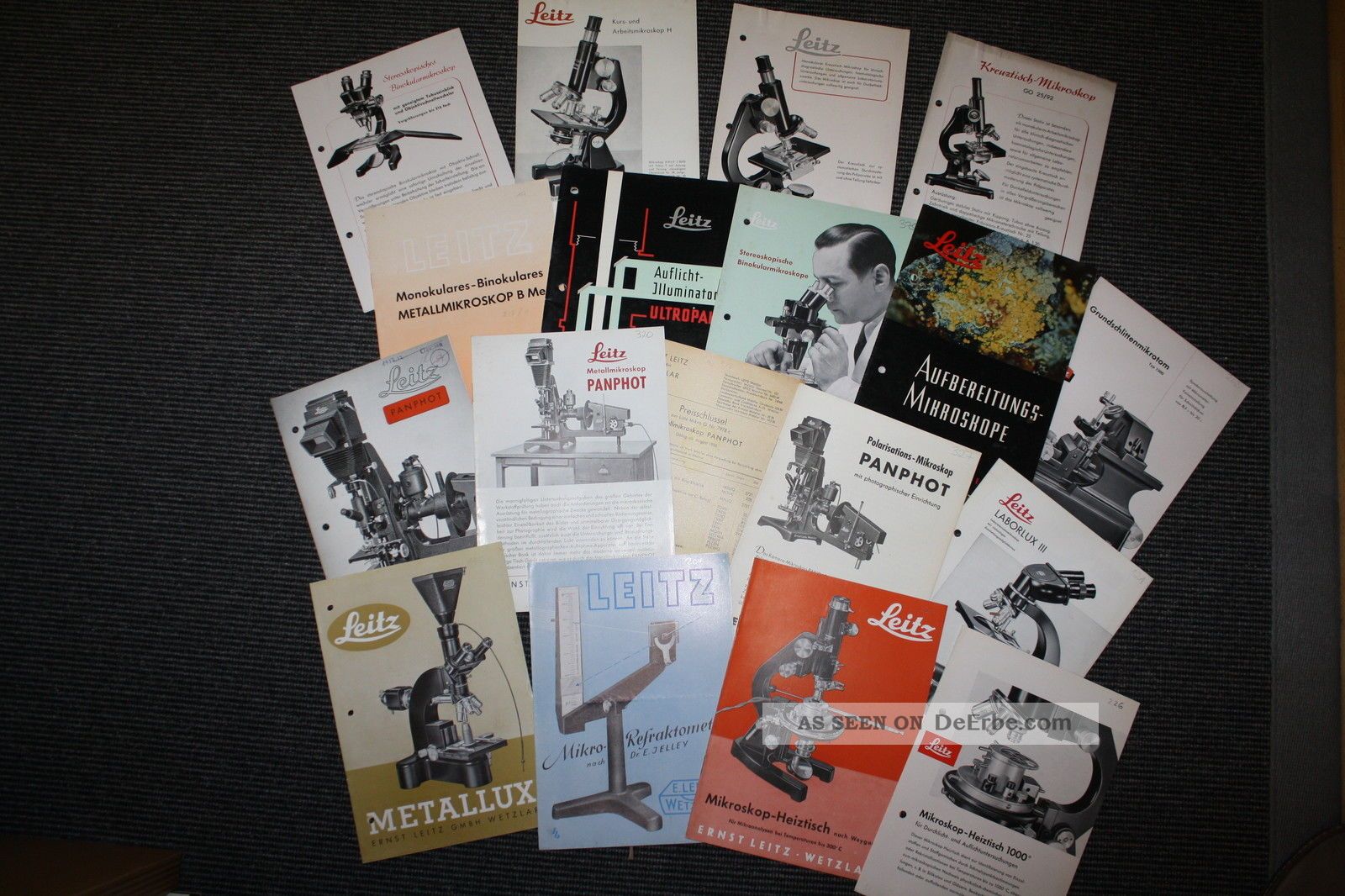 17 Prospekte Broschüren Leitz Mikroskope Mikrotom Panphot.  1946 - 1956 Wissenschaftliche Instrumente Bild