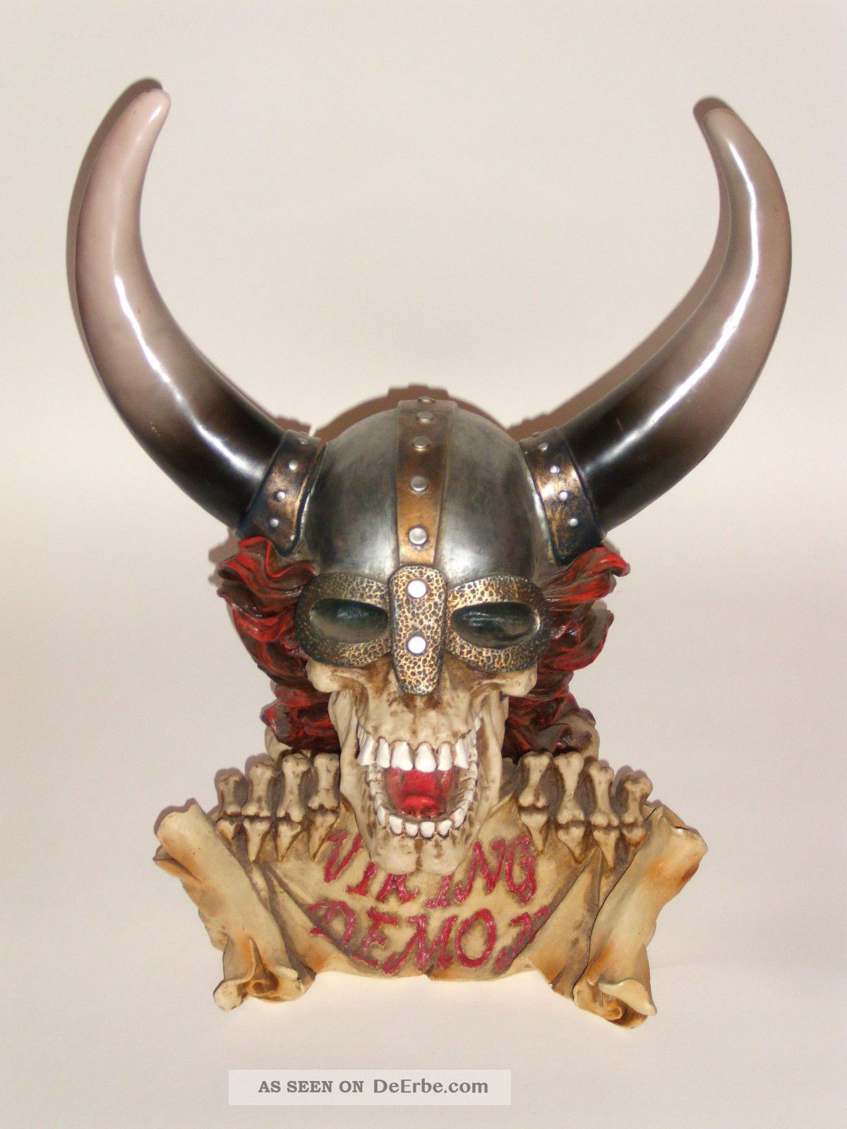 Cooler Wikinger - Totenkopf/schädel - Büste Mit Helm Und Roten Haaren 