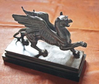 Greif Bronze Mythologie Bronzeskulptur Marmorsockel Figur Skulptur Antik Stil Bild
