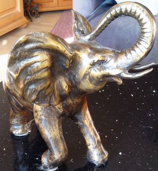 Bronzeskulptur (metall) Elefant Tier 2,  8 Kg Höhe 24 Cm Bild