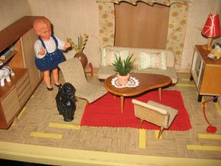 50er Jahre Puppenstuben - Möbel - Puppenhaus - Puppenküche,  Zubehör Bild