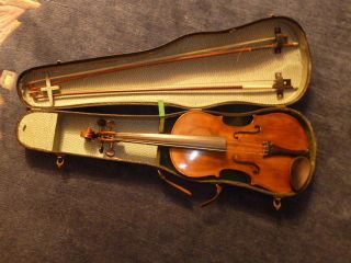 Geige 1923 Mit Zettel,  Geigenkasten,  2 Bögen,  Stimmgabel,  Ersatzseiten Bild