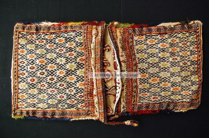Antiker Doppeltasche Gaschagi Ca: 94x45cm Antico Tappeto Collektorpiece Teppiche & Flachgewebe Bild