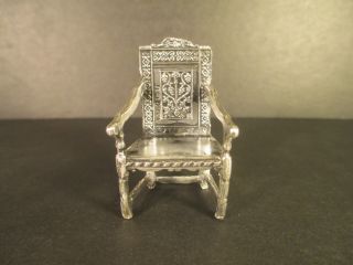 Silber Miniatur - Antiken Stuhl.  Briefmarken - 1902.  Eine Seltene Form Bild