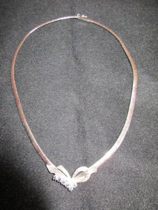 800er Silber Halskette (halsband) Mit Saphir Steinen Bild