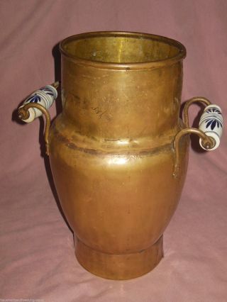 Antik Messing Keramik Griff Bodenvase Vase Krug Pflanzschale Deko Krug Humpen Bild