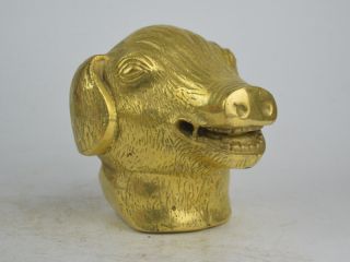 Altes Exquisite Copper Skulptur 12 Zodiac&pig Head Statue Bild