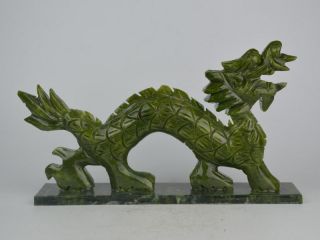 28 Cm,  Old Exquisite Natural Jade Carving Dragon Zierobjekt China Bild