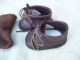 Alte Puppenkleidung Schuhe Vintage Brown Shoes Brown Socks 40 Cm Doll 6 Cm Original, gefertigt vor 1970 Bild 1