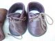 Alte Puppenkleidung Schuhe Vintage Brown Shoes Brown Socks 40 Cm Doll 6 Cm Original, gefertigt vor 1970 Bild 2