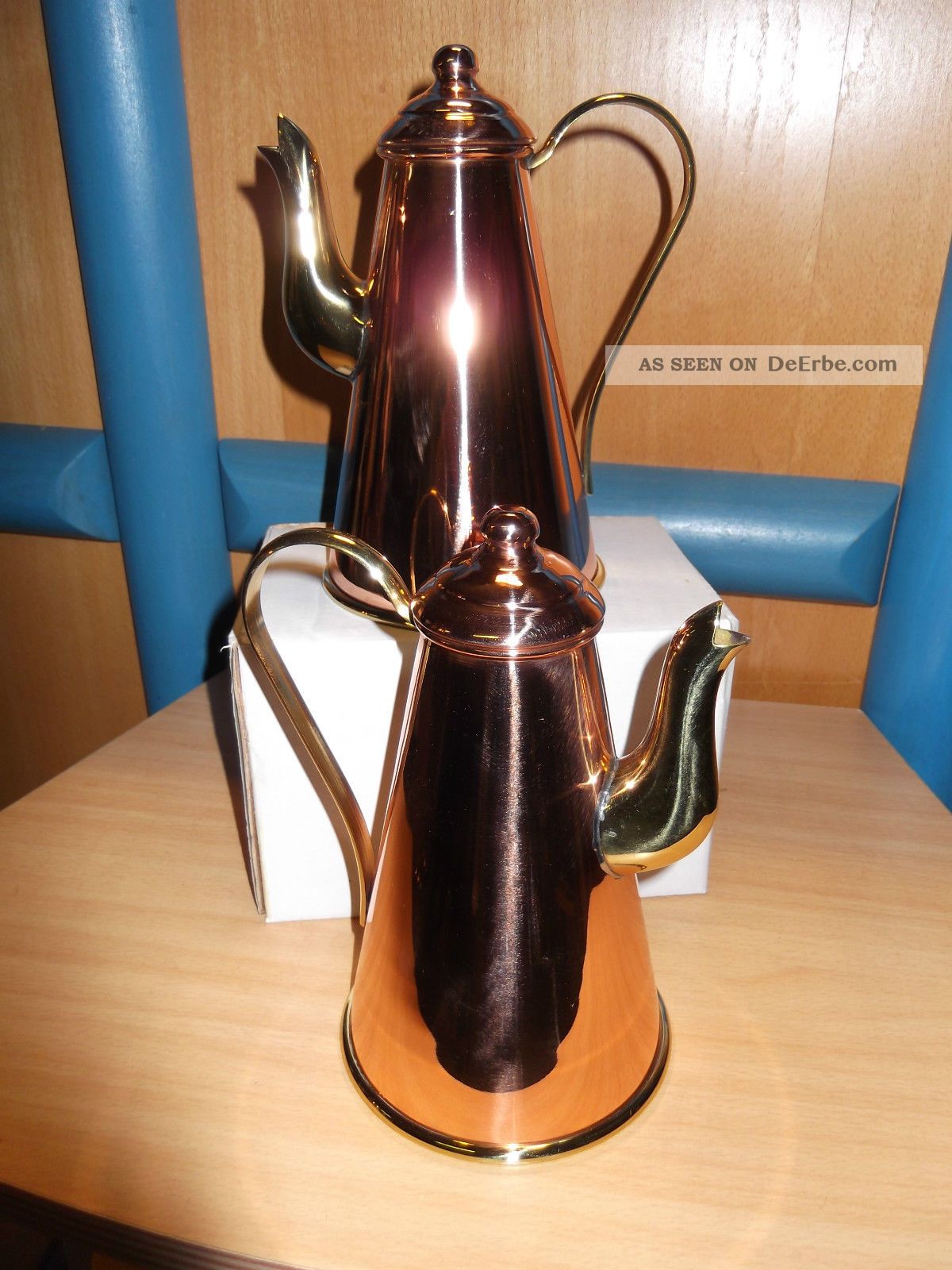 Kupfer 2 Kännchen Kanne Kannen Vasen Behälter Kupferkännchen Mit Deckel Kupfer Bild