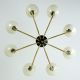 Luster 8 - Armig Sputnik Pendel Lampe Spinne Messing 50s Glas Stilnovo 1950-1959 Bild 17