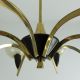 Luster 8 - Armig Sputnik Pendel Lampe Spinne Messing 50s Glas Stilnovo 1950-1959 Bild 20