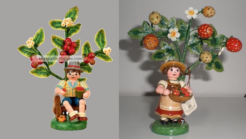 Hubrig - Volkskunst - Jahresfigur 2014 Erdbeere Und 2013 Preiselbeere Objekte nach 1945 Bild