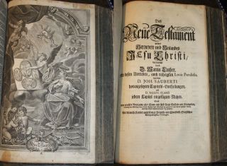 Biblia Germanica At Und Nt Dillherr Endter 1747 Textholzschnitte,  8 Kupfertafeln Bild