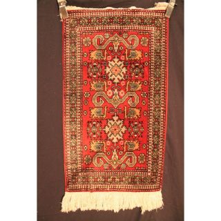 Alter Handgeknüpfter Orient Teppich Seide Kazak Schirwan Old Rug Carpet 55x100cm Bild