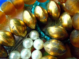 Gr.  M - Vergoldete Tuareg - Rondell - Perlen Aus Kupfer - Ca.  12x18mm - 5stk.  - Aus Mali Bild