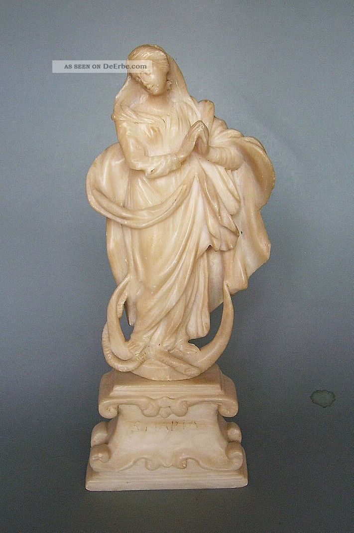 Madonna S.  Maria Alabaster Barock Um 1740 Oder Früher Italien Rom Vor 1900 Bild
