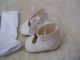 Alte Puppenkleidung Schuhe Vintage White Laced Shoes Socks 38 Cm Doll 4 1/2 Cm Original, gefertigt vor 1970 Bild 1