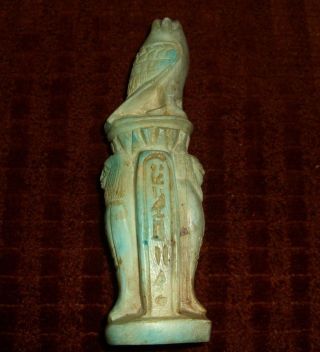 400 B.  C Large Ancient Egypt Ptolemaic Period Blue Marble Ushapti Burial Statue Bild