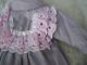Alte Puppenkleidung Grey Pink Dress Outfit Vintage Doll Clothes 30 Cm Girl Original, gefertigt vor 1970 Bild 3