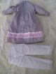Alte Puppenkleidung Grey Pink Dress Outfit Vintage Doll Clothes 30 Cm Girl Original, gefertigt vor 1970 Bild 5