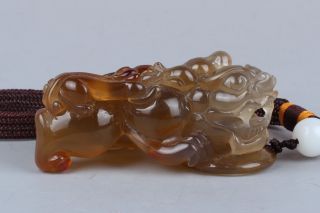 Very Fine Chinese Hand - Carved 100 Natural Agate Statue Pendent Bild