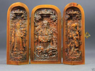 Tempel Gott Des Reichtums Aus Buchsbaum Holz,  Boxwood,  Altar China Un 1900. Bild