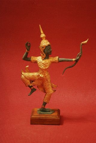 31cm Figur Buddha Gottheit Skulptur Messing Bronze Antik? Thai Tibet Hinduismus Bild