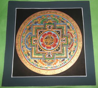 Unterzeichnete Buddha Mandala Tibetische Thangka China Goldmalerei A109 Bild